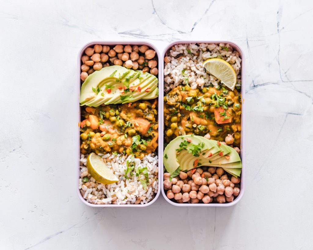 vegan meal with chickpeas