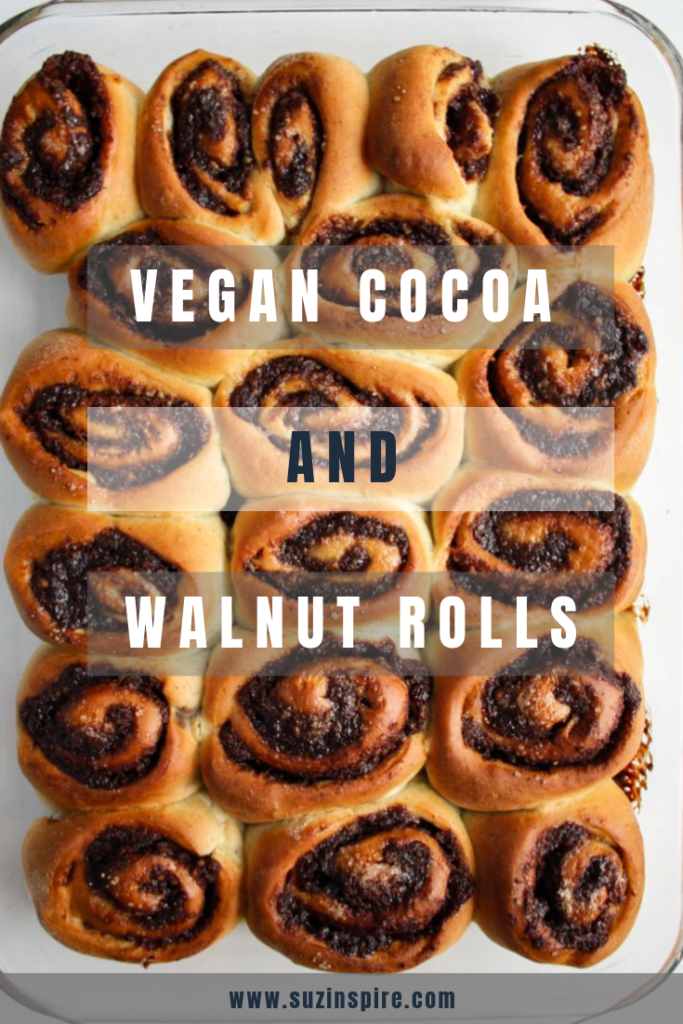 vegan cocoa and walnut rolls